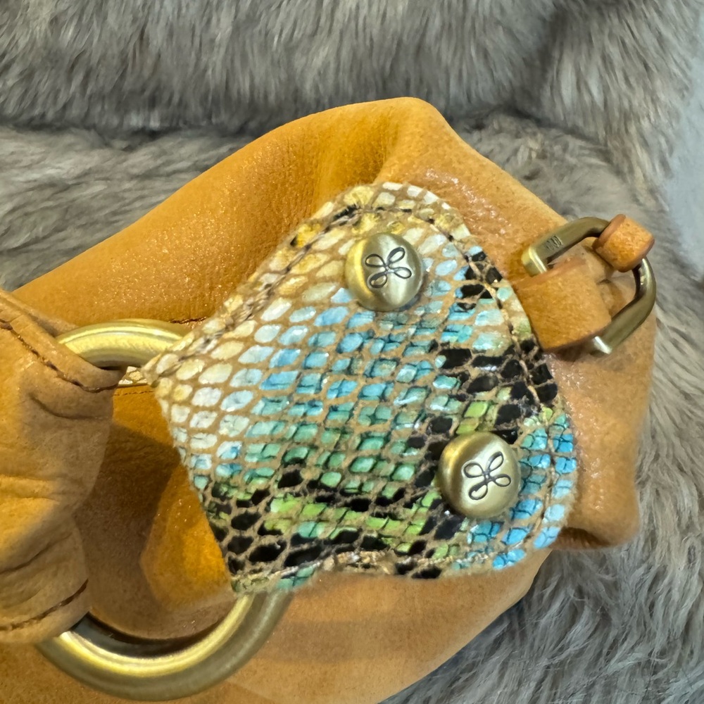 HOBO Elegant Tan and Snake Print Leather Hobo Bag - Picture 9 of 15